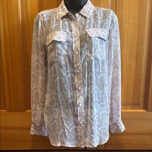 White House Black Market Snake Print Blouse